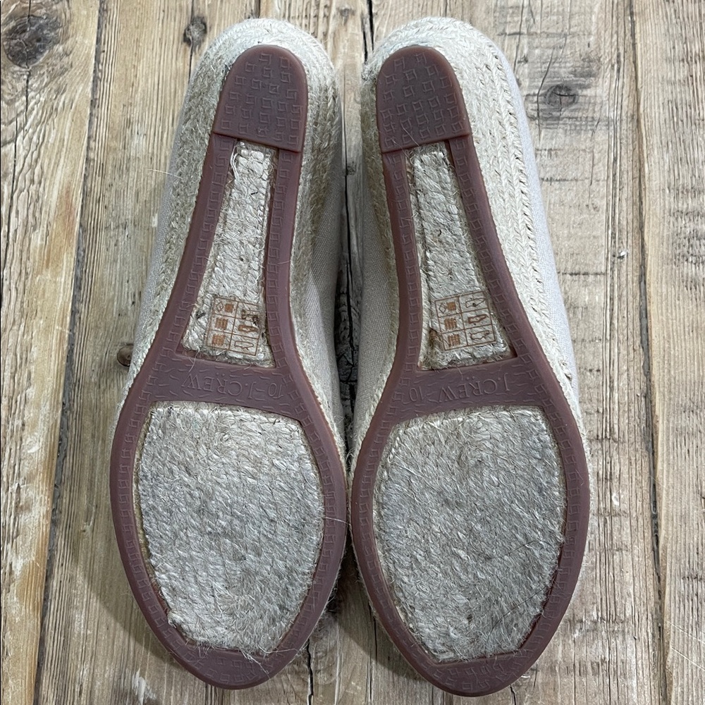 J. Crew Factory Beige Espadrille Wedge Pumps - Picture 6 of 7